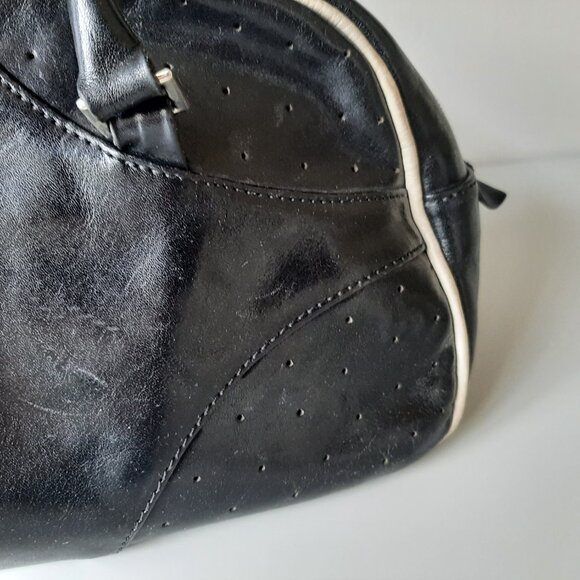 Roots Leather Bowler Bag / Handbag - Made in Canada - Vintage 2000's. - Picture 6 of 10
